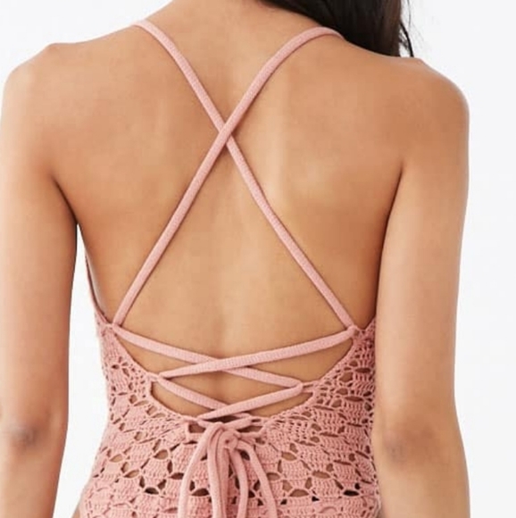 Semi sheer crochet one piece bathing suit - Picture 2 of 6